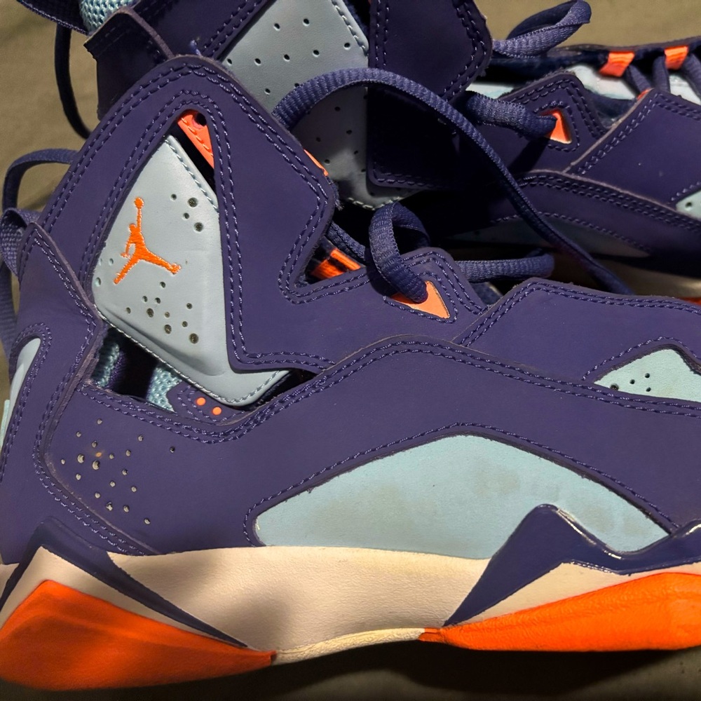 Jordan Purple and Orange Sneakers with Dynamic Design